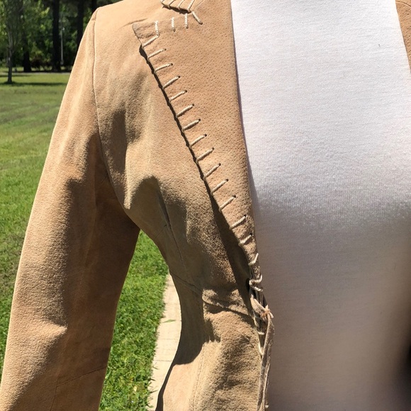 Joe Boxer Women’s Tan Leather Jacket - Picture 2 of 5